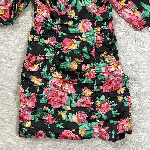 NWT For Love and Lemons Jolie Floral Ruched Puff Sleeve Mini Dress - Picture 6 of 13